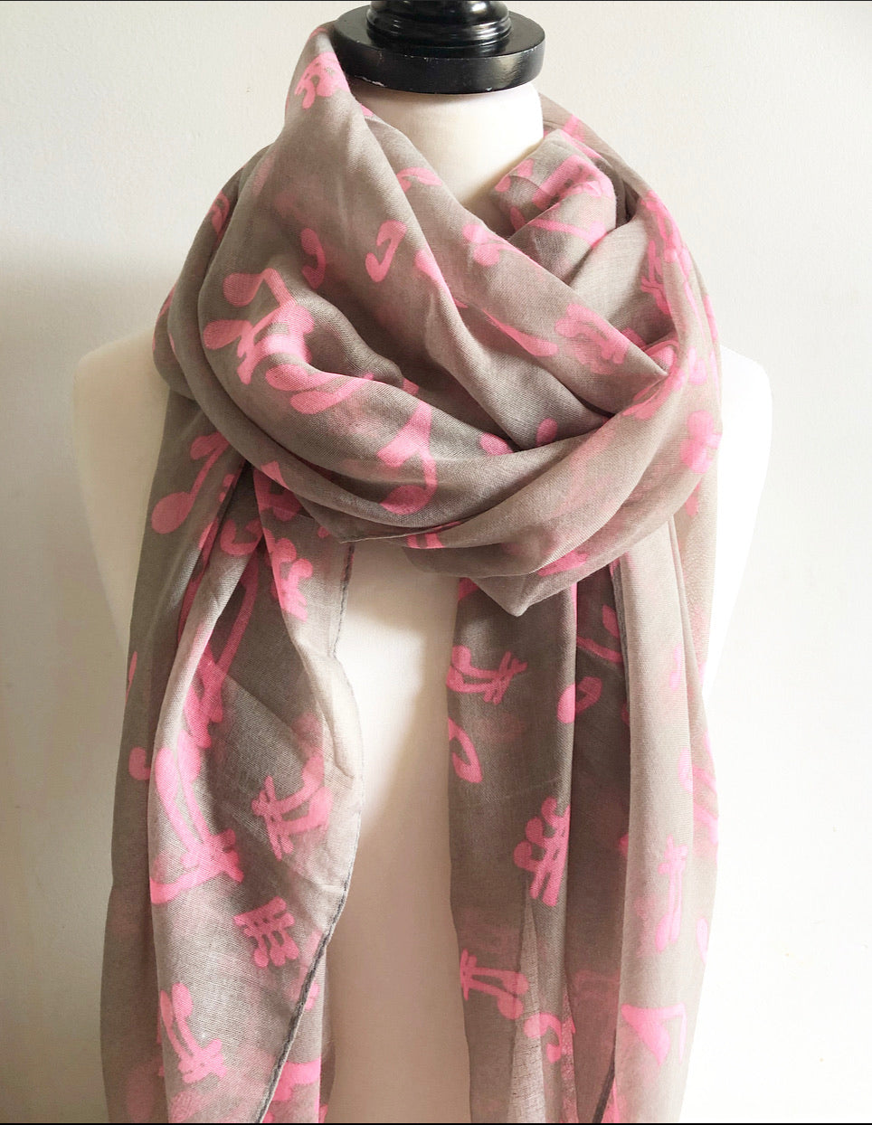 Music Note Scarf - pink