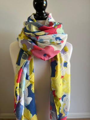 COLOURFUL Blooms Tassel Scarf